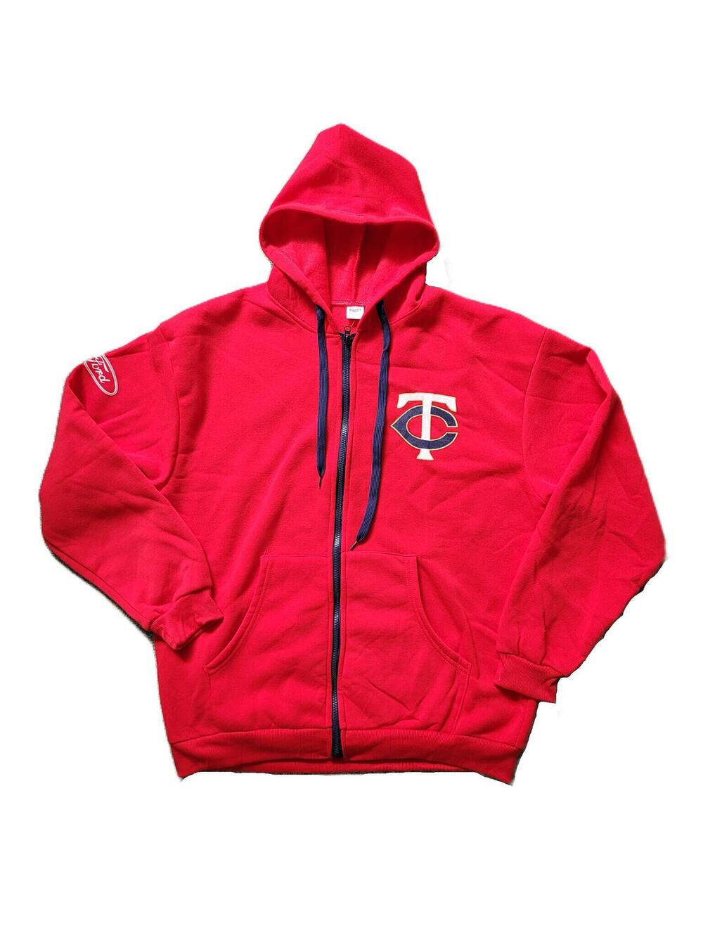 Minnesota Twins Hoodie Men's XL Red Full Zip Sweatshirt MLB Baseball